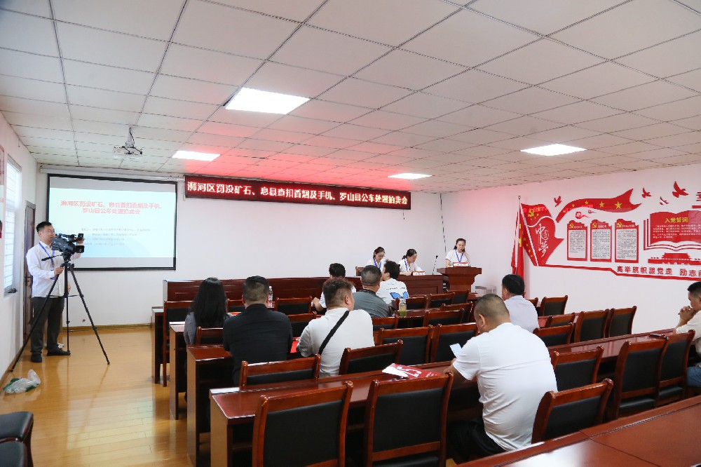 浉河区罚没矿石，息县查扣香烟及手机，罗山县公车处置拍卖会拍卖成交价为3.38万元整